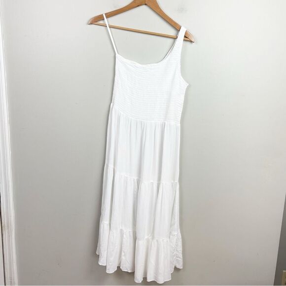 Becca by Rebecca Virtue
Ponza Crinkled Rayon Asymmetrical Dress Cover-Up White - Picture 3 of 5